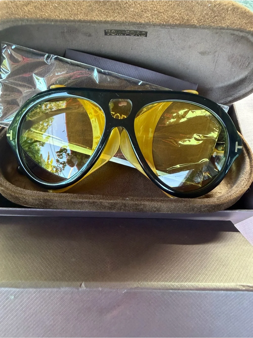 Tom Ford Neughman Black and Yellow Tortoiseshell Sunglasses